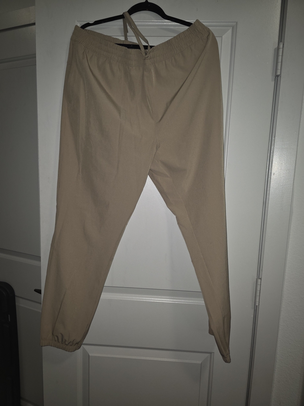 Men's Tan Elastic-Waist Jogger Pants